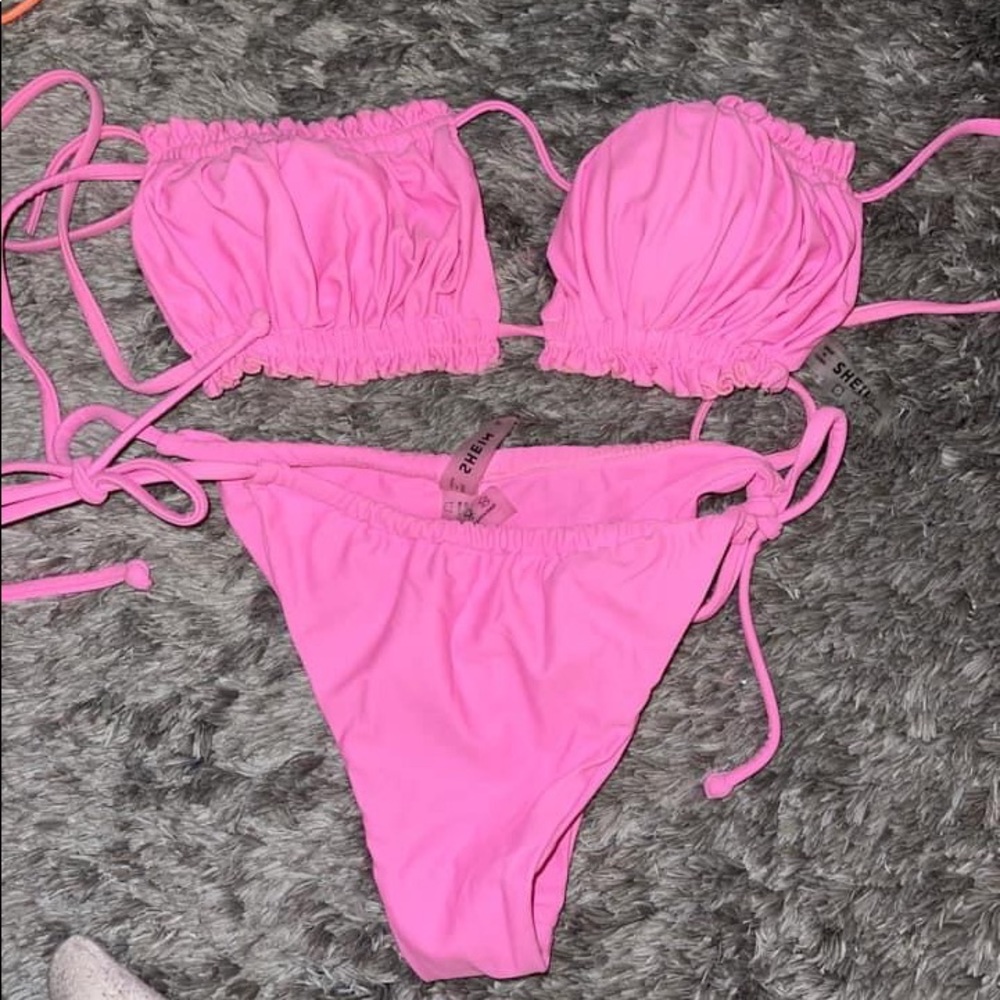 Neon pink bikini
